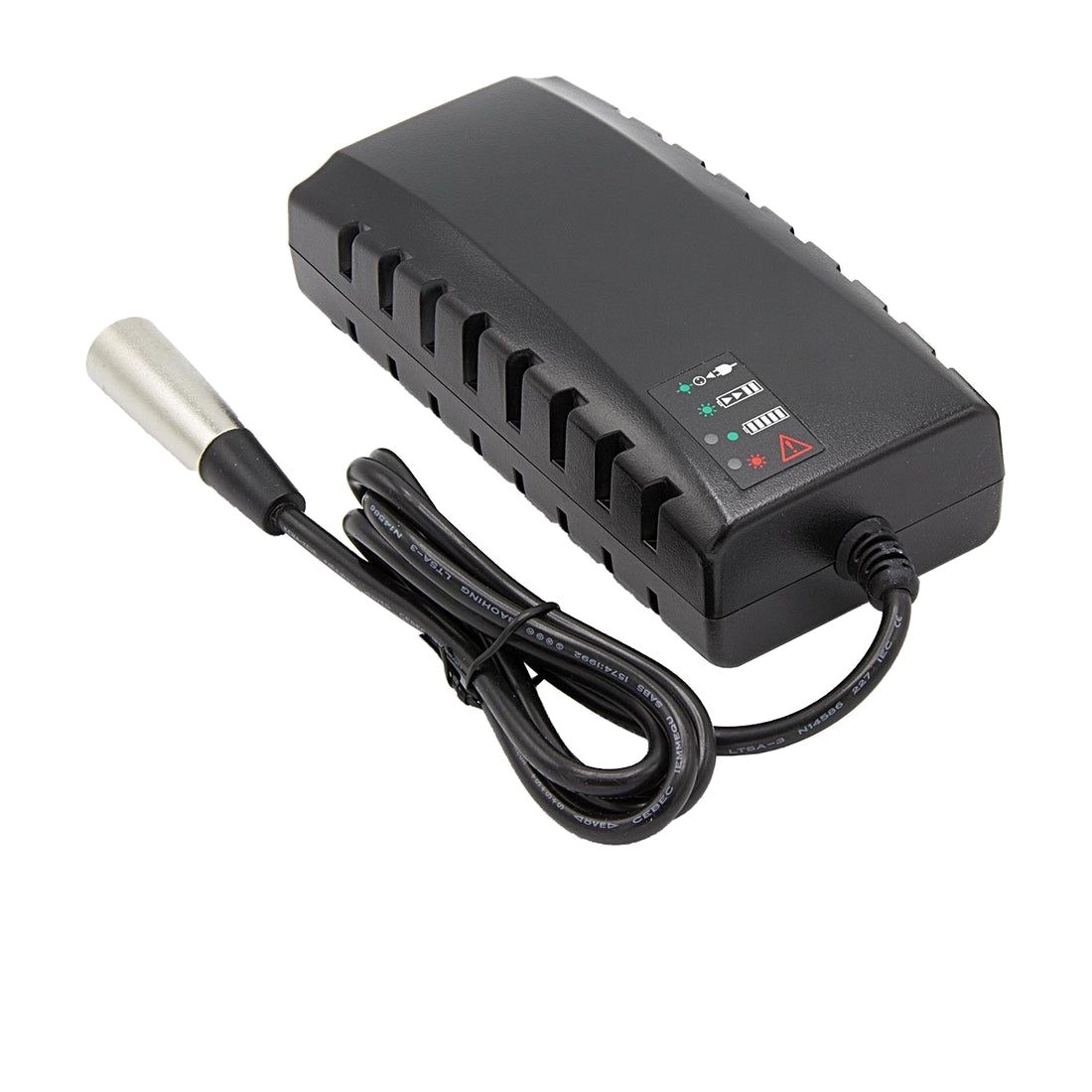 Derby Cycle Ladegerät BC1142-E 42V 3A für Impulse auf reinweißem Hintergrund