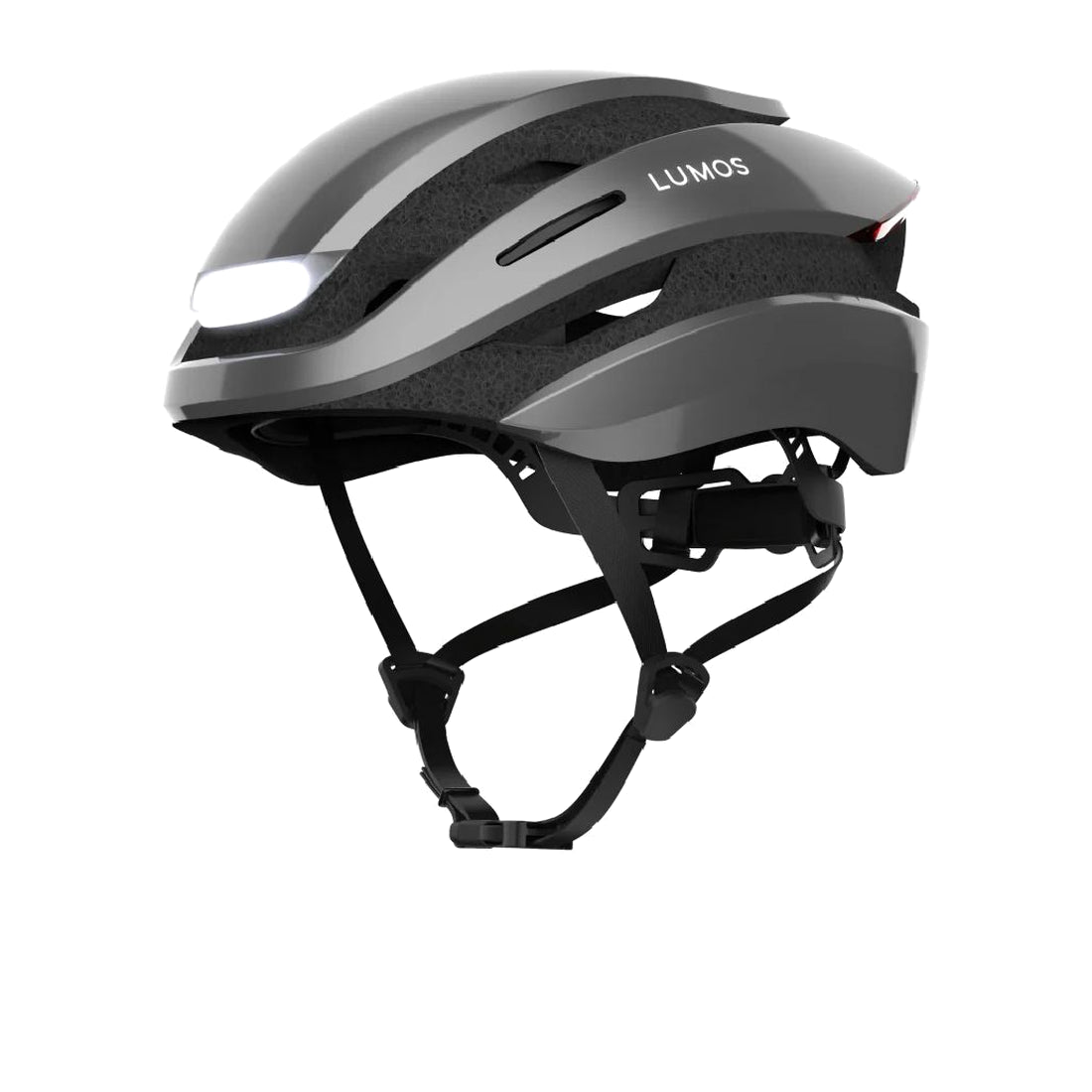 Lumos Ultra MIPS Fahrradhelm – Ash Grey, M/L auf reinweißem Hintergrund