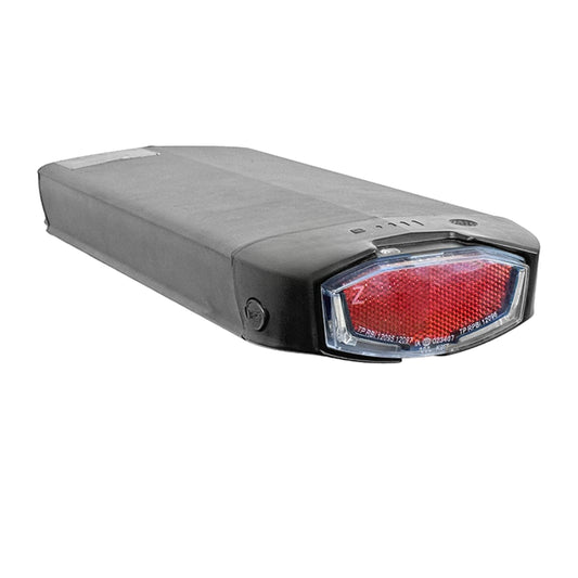 DeHawk Brilliance RB-1 36V 10Ah 360Wh Gepäckträgerakku auf reinweißem Hintergrund