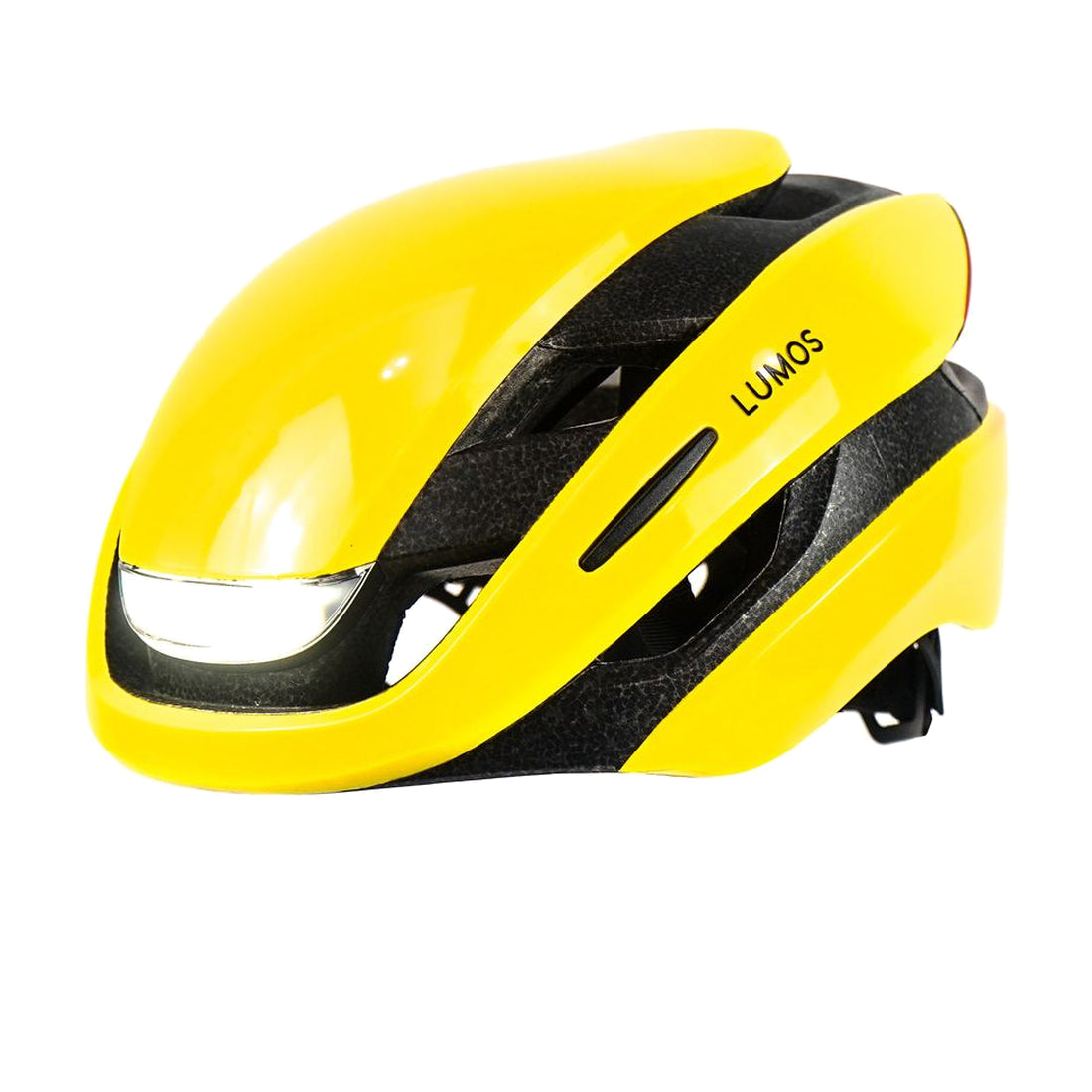 Lumos Ultra MIPS Fahrradhelm – Raincoat Yellow, M/L auf reinweißem Hintergrund