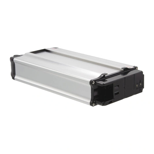 Maratron Dolphin XH370 36V 18Ah 655Wh Gepäckträgerakku auf reinweißem Hintergrund