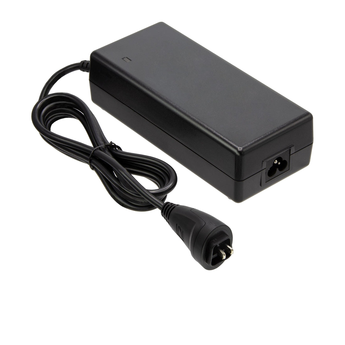 Maratron Ladegerät 36V 2A für Phylion, Ovalstecker auf reinweißem Hintergrund