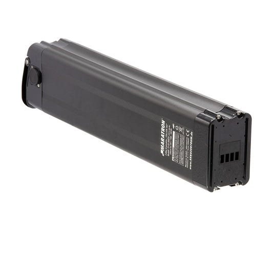 Maratron SilverFish EV010 LANG 36V 14Ah 500Wh Sitzrohrakku auf reinweißem Hintergrund