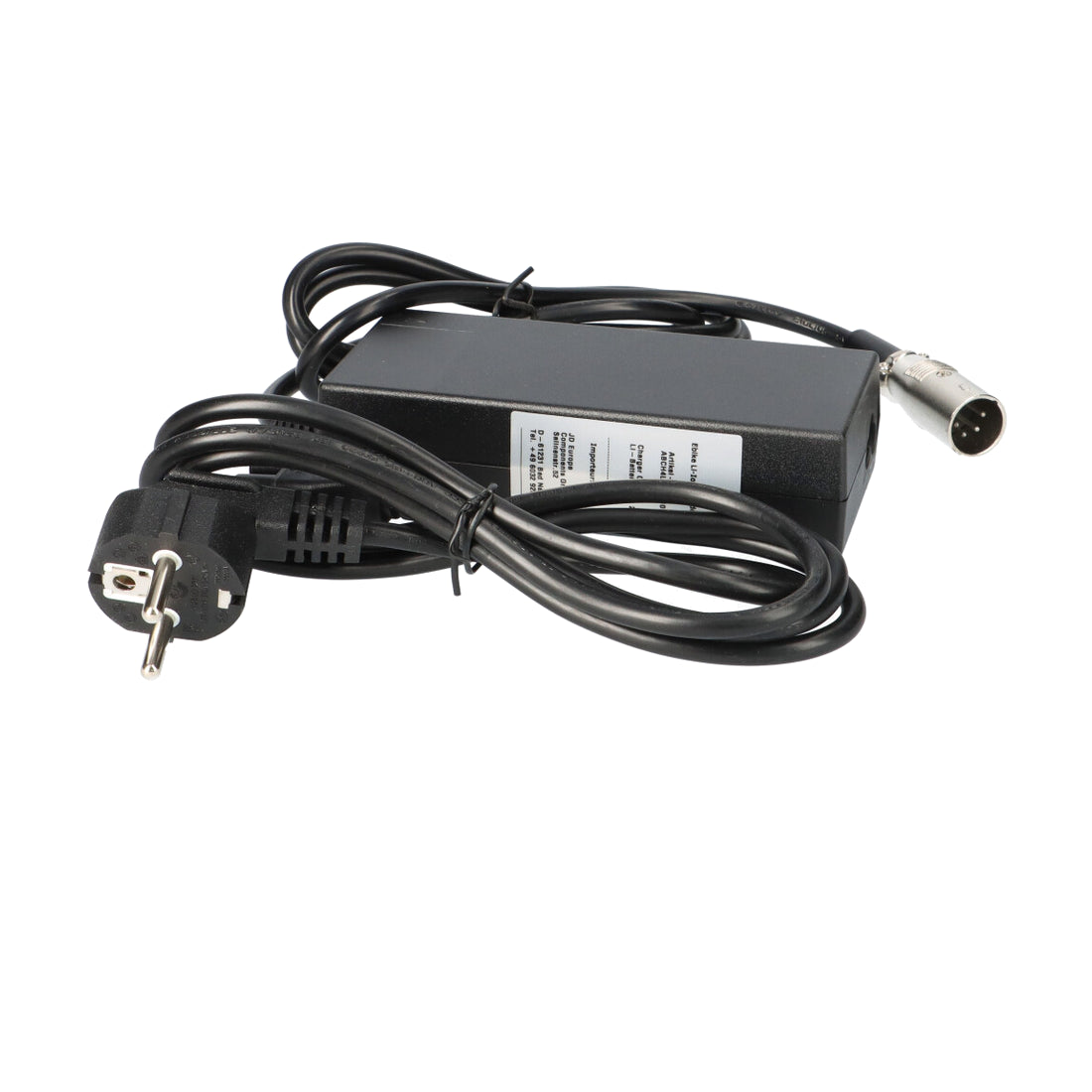 TranzX Ladegerät CH-02 29.4V 2A auf reinweißem Hintergrund