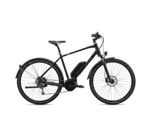 Peugeot eT01 D8 Trekking-E-Bike in Schwarz, Diamantrahmen mit Schutzblechen, 25 km/h – Seitenansicht