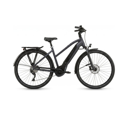 Winora Sinus i10 Trekking-E-Bike in Grau, Trapez-Rahmen Grösse 42 cm, 25 km/h – Seitenansicht